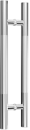 LRYELWA 1x Maniglia per Porta Doccia in Acciaio Inossidabile,Pomello Doppia Barra laterale per Porte Scorrevoli in Vetro,Maniglioni per Hotel Home Club Office Store (Argento,Distanza Fori 300mm)