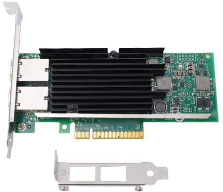 Jectse Tarjeta de Red de 10 GB con Doble Puerto RJ45, Controlador X540 T2, Adaptador Ethernet PCIe con Soporte de Perfil para Server, y ESXi.