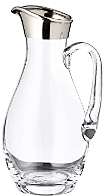 Edzard caraffa/Vaso Johnny, Cristallo soffiato a Mano con Bordo di Platino, Altezza 30 cm, Diametro 14 cm, capienza 1,8 Litri
