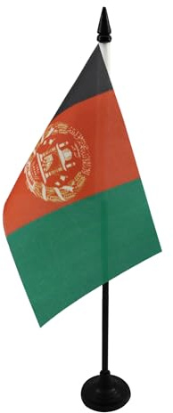 AZ FLAG Tischflagge Afghanistan 15x10 cm Polyester 100D Kunststoffsockel