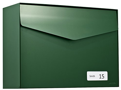 MEFA Briefkasten Letter (113) Moosgrün semi mat Namenschild RAL 6005 Wandbriefkasten