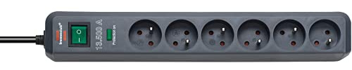 Brennenstuhl Multiprise ECO-LINE Anthracite, 6 prises, avec parasurtenseur et 1,4m de câble (13.500A)