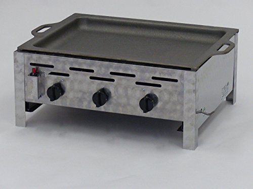 Edelstahl Gasgrill Gastrobräter mit Schwerer Gusspfanne