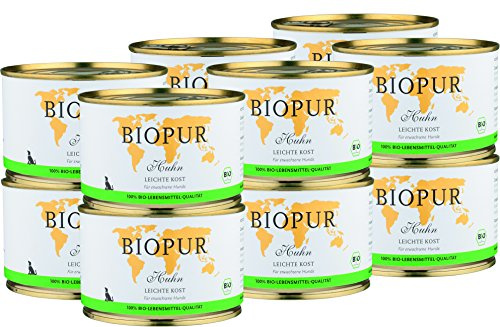 Bio Hundefutter Huhn Leichte Kost für Hunde 12x400g