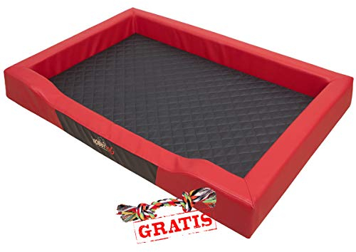 HobbyDog Deluxe DELCZE5 + Spieltau gratis Hundebett Ruheplatz Hundematratze Hundematte Schlafplatz (3 Verschiedene Größen) (XXL (120 x 80 cm))