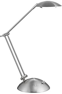Trio Leuchten LED Tischleuchte Clacio 572410107, Metall Nickel matt, inkl. 6 Watt LED, Dimmer, 50 x 20 x 43 cm