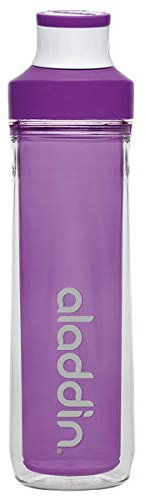 Aladdin Active Hydration Doppelwandige Sport-Trinkflasche, 500ml, Lila, Auslaufsicher, mit Fingerschlaufe, Wasserflasche Sportflasche