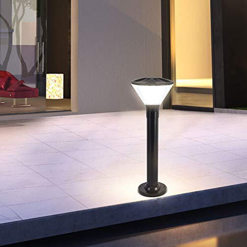 LED modern Wegeleuchte 6W 6000K Aluminium und Acryl Pollerleuchte Mastleuchte Schwarz Wasserdichter IP65 Garten Terrassen Villa Rasen Balkon Park Pfostenleuchte