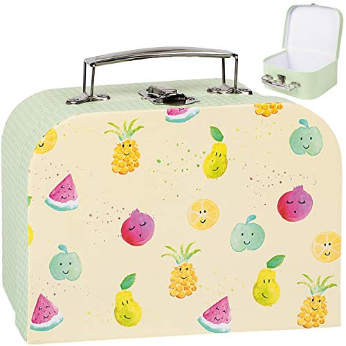 alles-meine.de GmbH Koffer/Kinderkoffer - KLEIN - lustige Früchte & Obst - 20 cm - Pappkoffer - Puppenkoffer - Kinder - Pappe Karton - Melone Apfel Ananas Essen/Küche Gemüse ..