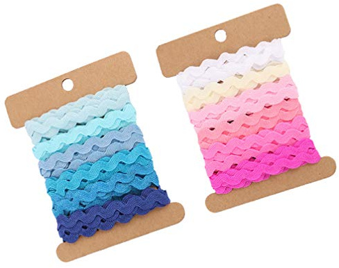 KESYOO Geschenkband Wellenband 0.31 Zoll Breite 2 Stück 6 Farben Diy Bastelband Für Geschenkverpackung Partydekoration Nähen Handwerk