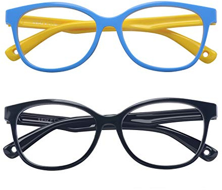 Outray 2 Pack Kids Blue Light Blocking Glasses Square Eyeglasses Frame Anti Blue Ray Computer Game Glasses