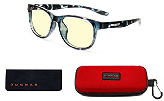GUNNAR - Blue Light Glasses for Kids (age 8-12) - Blocks 65% Blue Light - Rush, Navy Tortoise, Amber Tint
