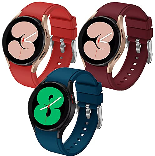 FunBand Kompatibel mit Galaxy Watch 5 Watch 4 40mm / 44mm & Watch 4 Classic 42mm / 46mm Armband, 20mm Weiches Silikon Ersatzband Verstellbares Armbänder für Galaxy Watch 42mm / Galaxy Watch 3,3 Pack