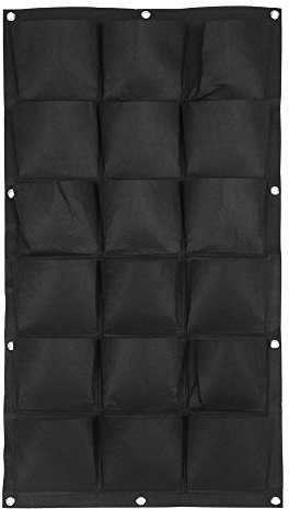 OUKENS Leichte Pflanze Grow Bag, 7/12/15/18 Taschen Pflanztasche Garten Balkon Wand Vertikale Blumen Pflanzen Hängende Pflanzer, Tasche Pflanztasche(18 Taschen)
