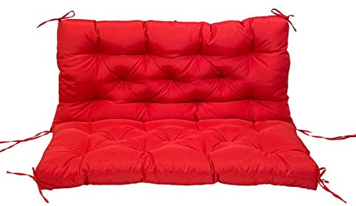UVCMDUI Auflagen für Hollywoodschaukel, Wasserdicht Gartenbank Auflage, Sitzauflage für Bämke für Outdoor Und Indoor,Rot,150x100x10cm