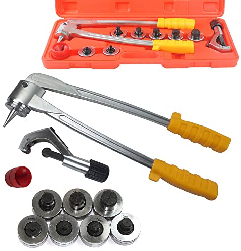 Manuelle Rohrexpander Rohraufweiter Aufweitzange Werkzeug Professionell Satz Expander Set Rohr Muffenzange Presswerkzeug Manuell Aufweiter Kit Ausweiter Rohrausweiter Mit Rohrabschneider 7-Tlg