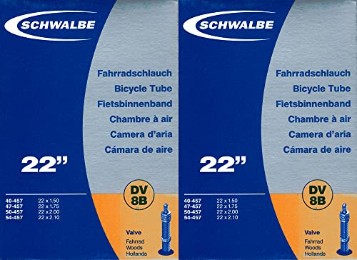 2X Schwalbe DV 8B 22 Zoll Schlauch Dunlop Ventil