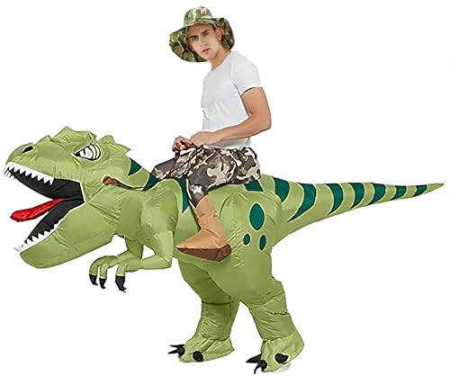 FXICH Costumes dinosaure gonflables Costume dinosaure adulte costume dinosaure carnaval fête costume dinosaure hommes femmes Halloween costume (adult-L 150-190cm)
