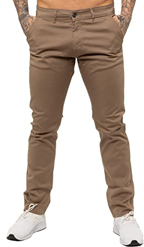 989Zé ENZO Mens Skinny Slim Fit Chinos Stretch Trousers Pants EZ348 Beige 34 Regular