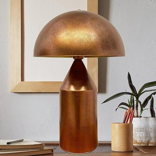 bamyum Lipeo Lampada da Vintage, Lampada a Fungo con Cavo E27 Lampada da Moderna Lampade da Comodino in Metallo per Camera da Letto Lampada da Comodino Decorazione a Fungo per la Casa