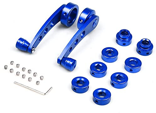 Asudaro Auto Fenster Kurbel, 1 Paar Aluminiumlegierung Auto Riser Winder Kurbel Handkurbel Universelle Auto Fenstergriff Fensterheber Glaskurbel für die meisten Fahrzeuge mit Schaltgetriebe Blau