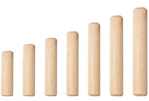 BELLAY Holzdübel M8 Schrankschublade rund gerillt Holz Handwerk Passstifte Stangen Set Möbelbeschlag M8 Länge: 30 mm-80 mm (Size : M8 x 40mm, Color : 100pcs)