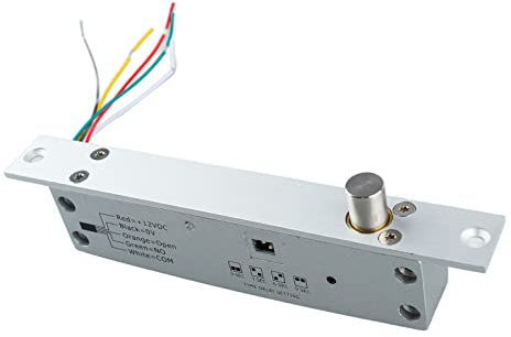 Electric Bolt Lock DC 12V, 5 Lines Electronic Door Lock, Narrow Deadbolt Drop Bolt Door Lock with Time Delay LED Display for Door Entry Access Control (Power Off Lock)