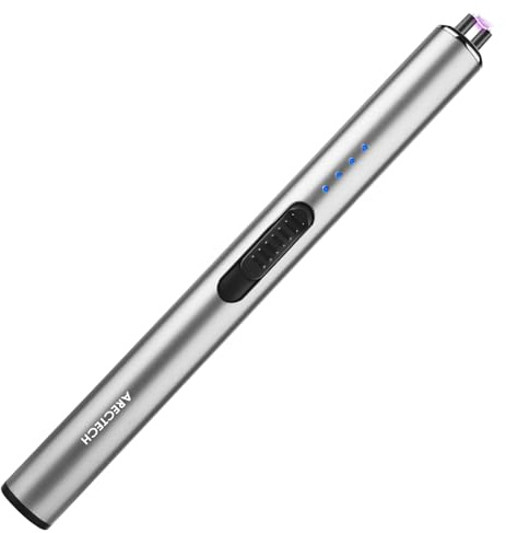 ARECTECH Electric Candle Rechargeable Lighter Arc Plasma Lighters for Candle Kitchen Camping Christmas Type-C Silver