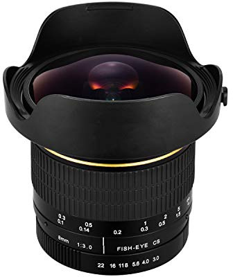 Objectif fisheye 8 mm f3.0 APS-C Mise au point manuelle ultra grand angle pour APS-C Compatible avec appareil photo