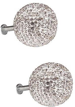BESTonZON 2sätze Edelstahl Schubladenknopf Mit Rhinestone Runder Pull-handle Für Schrank Und Kommode Schrauben Verschiedenen Längen Installieren Stilvoll Und Langlebig