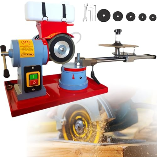 GBHJJ SchäRfen Von KreissäGebläTtern, 550 W KreissäGeblatt-SchäRfmaschine, 2850 U/Min SäGeblatt-Schleifmaschine Mit 5 SäGezentrierungen, Schleifscheibe FüR Hartmetall-SäGebläTter,110V
