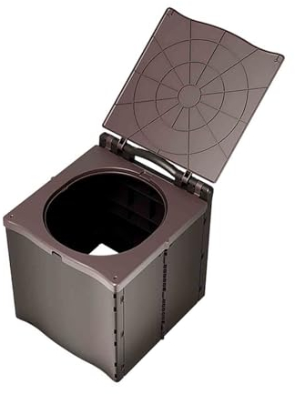Toilette Portable Pot De Chambre Adulte avec Couvercle Pot Toilette Camping WC Seche Seau Hygiénique Camion Pliable Plein Air des Fournitures d'urgence pour Voiture Voyage (Brown,31x33.5c8cm)