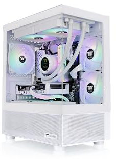 Thermaltake View 170 TG ARGB Snow Micro-ATX Custodia; 3 x 120 mm ARGB Ventole Incluse; Supporta Radiatore fino a 280 mm; Doppio pannello frontale e laterale in vetro temperato; CA-1Z4-00M6WN-00; 3