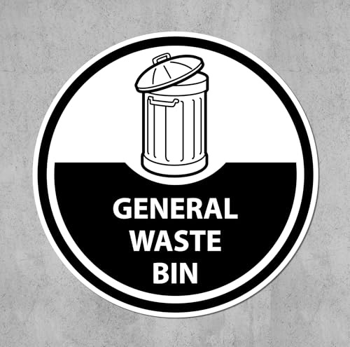 General Waste bin, Recycling Sign - Self Adhesive Sticker (300mm x 300mm)