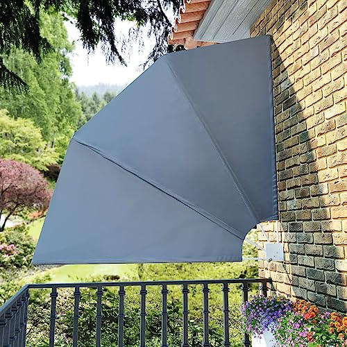 SKM Toldo Lateral Plegable de balcón Gris 210x210 cm,Casa y jardín,Jardín,Artículos de Exterior,Sombrillas,Gris,41573