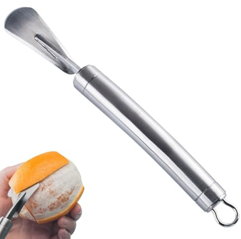 Éplucheur d'orange, d'agrumes, éplucheur d'orange, éplucheur d'agrumes, éplucheur de fruits robuste et facile à utiliser en acier inoxydable pour raisins, pamplemousse, citrons et oranges