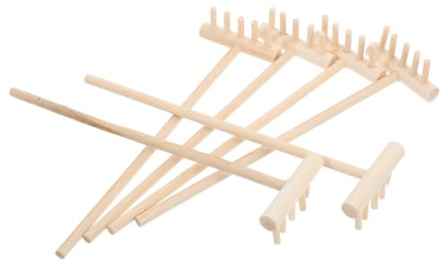 IWOWHERO Juego De Mini Rastrillos De Caja De Arena 6 Piezas Herramienta para Jardín Zen Y Miniaturas Compacto Y Portátil para Crear Diseños Y Patrones Detallados