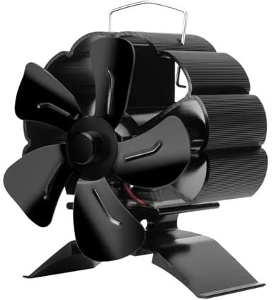 Stove Fan, 7 Blades 5 Blades Black Fireplace Fan Multifunction Log Wood Burner Ecological Efficient Home Heat Distribution Quiet Stove Fan(5 Blades Flat Hang)