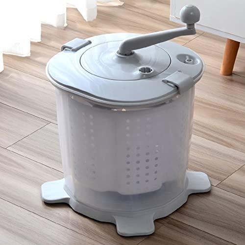Sustvita Mini Tragbare Waschmaschine, Handkurbel Laundry Maschine und Compact Spinne Trockner für Babykleidung, Socken, abnehmbarer Eimer Waschmaschine für Camping RV Studenten Dormitory