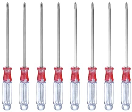 sourcing map Lot de 8 mini tournevis cruciformes PH1 #1 de 12,7 cm de long en acier au carbone avec poignée ergonomique pour réparation de bricolage, blanc