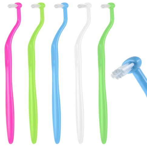 5 Stück Einbüschelbürste,Tuft Zahnbürste,Weich Zahnspangen Zahnbürste,Getuftet Bürste Tiefenreinigung Handzahnbürsten für Mundpflege