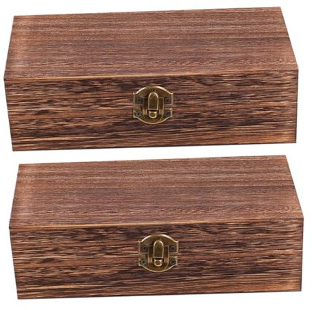 BESTYASH Vintage-Holzkiste Mit Deckel Rustikale Rechteckige Holzbox Aufbewahrungsbox Für Schmuck Und Kleine Gegenstände Antike Handwerksholzbox 6X4X2 Zoll