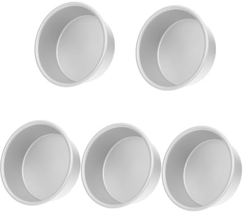 ASAKKURA 5 Pezzi Stampo Da Torta Tortiera Tortiere Mini Quiche Mini Pie Maker Tortiera Alta Pesi Per Torte Per La Cottura Della Crosta Rompi Le Tortiere Tata Argento Lega Di Alluminio