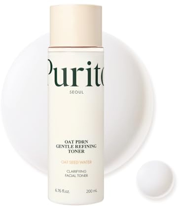 PURITO Oat PDRN Gentle Refining Toner 200 mL 6.76 fl.oz, Korean Oat Exfoliating Toner 99% Pure Oat PDRN, Hydrating & Clarifying Formula for Acne-Prone Skin, Vegan, Non-Comedogenic, Gentle Daily Use