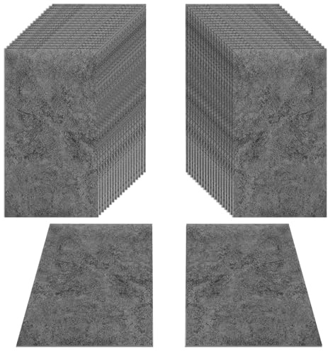 40 Dalles PVC Adhésives Sol (1,8 m²) - 30x15 cm Lames Vinyle Autocollantes Effet Béton Gris Anthracite - Revêtement de Sol Imperméable & Robuste pour Cuisine, Salle de Bain & Salon - Rénovation Expres