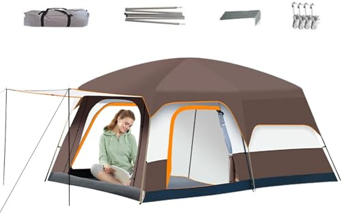 Ruwshuuk Campingzelt – großes für Familien-Camping, wasserdichte Hüttenunterstand für Wandern, Festivals, Picknick, Rucksackreisen, Outdoor-Abenteuer, Übernachtungen, Hinterhof, Reisen, Trekking