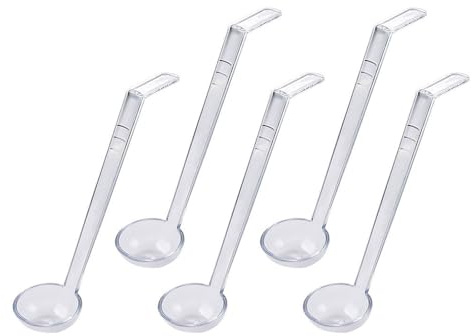 Ensemble De 5 Cuillères Service En Plastique Transparent Banquets Poignées Longues Desservant Des Ustensiles Pour Les Cocktails Jui Fruits Sauce Ustensiles Restauration La Fête
