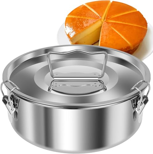 Gatphy Tarta Tatin Forma Acero Inoxidable 19 cm Doble Función Vapor Hornear Preparar Pasteles Pudines Pescado al Vapor Bollos Vapor Adecuado para Hornillos Ollas a Presión