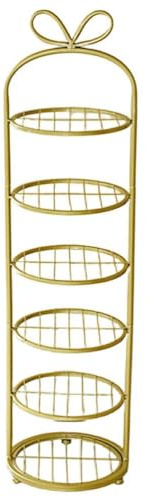 DECORN Schuhregal-Organizer Schmaler Schuhaufbewahrungshalter Schuhregal mit Metallrahmen Vertikaler Schuhturm für Flur, Eingangsbereich, Schlafsaal und Schlafzimmer,Gold,6 Layer
