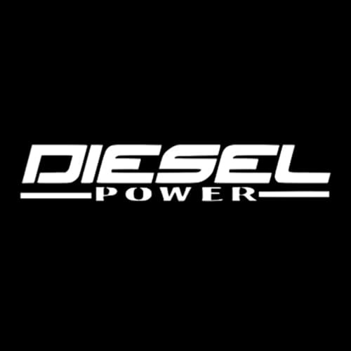 2 Pack 30x5.5cm Diesel Power Stickers, Heavy Duty Design Thick Vinyl Wrap for Diesel Trucks, Tractors, Off-Road Bumpers and Metal Tool Boxes | #AZ52 (White)